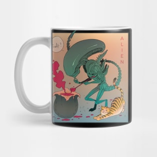 alien & cat Mug